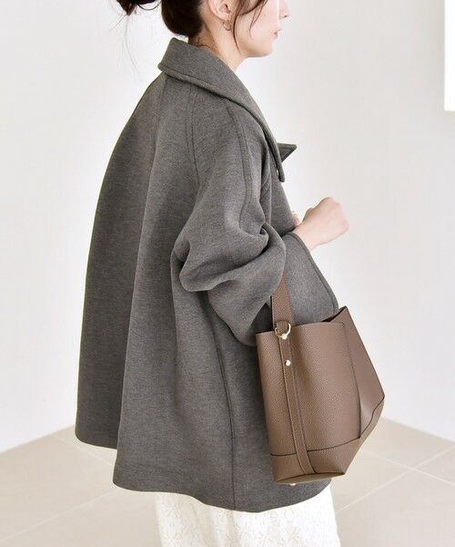 quaranciel:〈手洗い可能〉ダンボール ステンカラー ジャケット コート