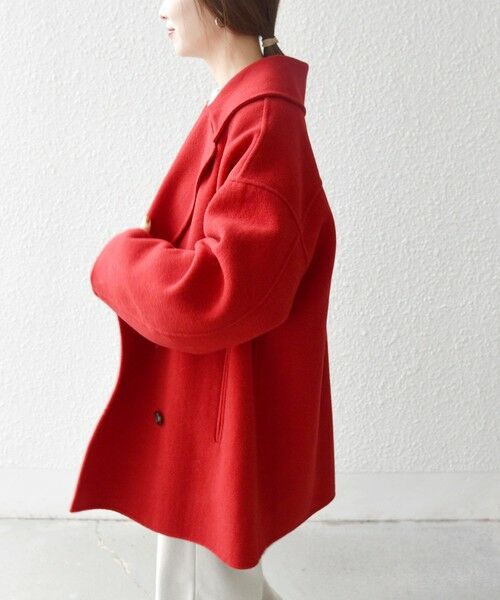 SHIPS any: リバー ダブル テーラード ミドル コクーン コート