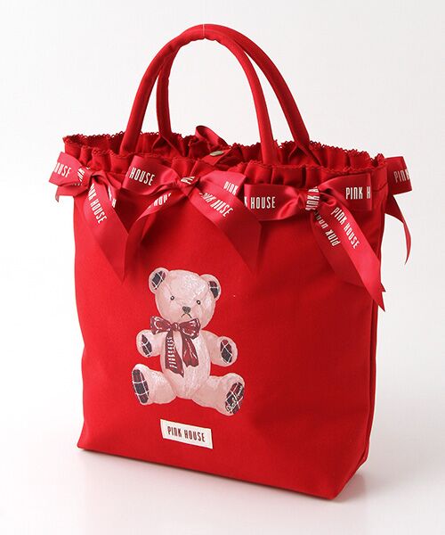 PINK HOUSE×misako&erinko】ラブリボンベアプリントバッグ （トート