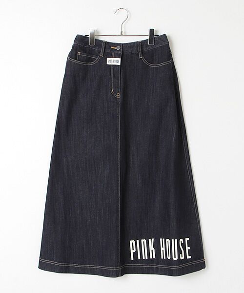 セール】 ビッグロゴプリントデニムスカート （デニムスカート）｜PINK