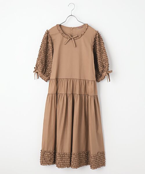 セール】 フリル使いローンワンピース （ロング・マキシ丈ワンピース