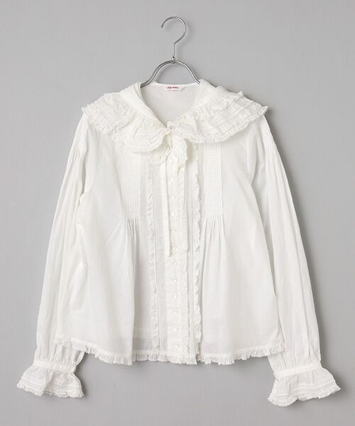 セール】 リボンモチーフ使いフードブラウス （シャツ・ブラウス