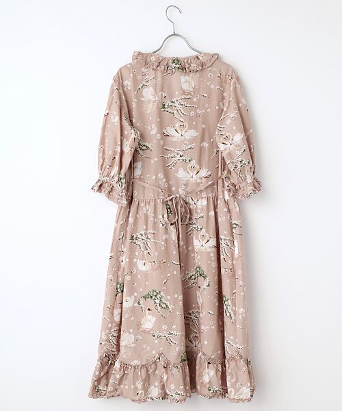 セール】 SWAN LAKEプリントミディワンピース （ロング・マキシ丈