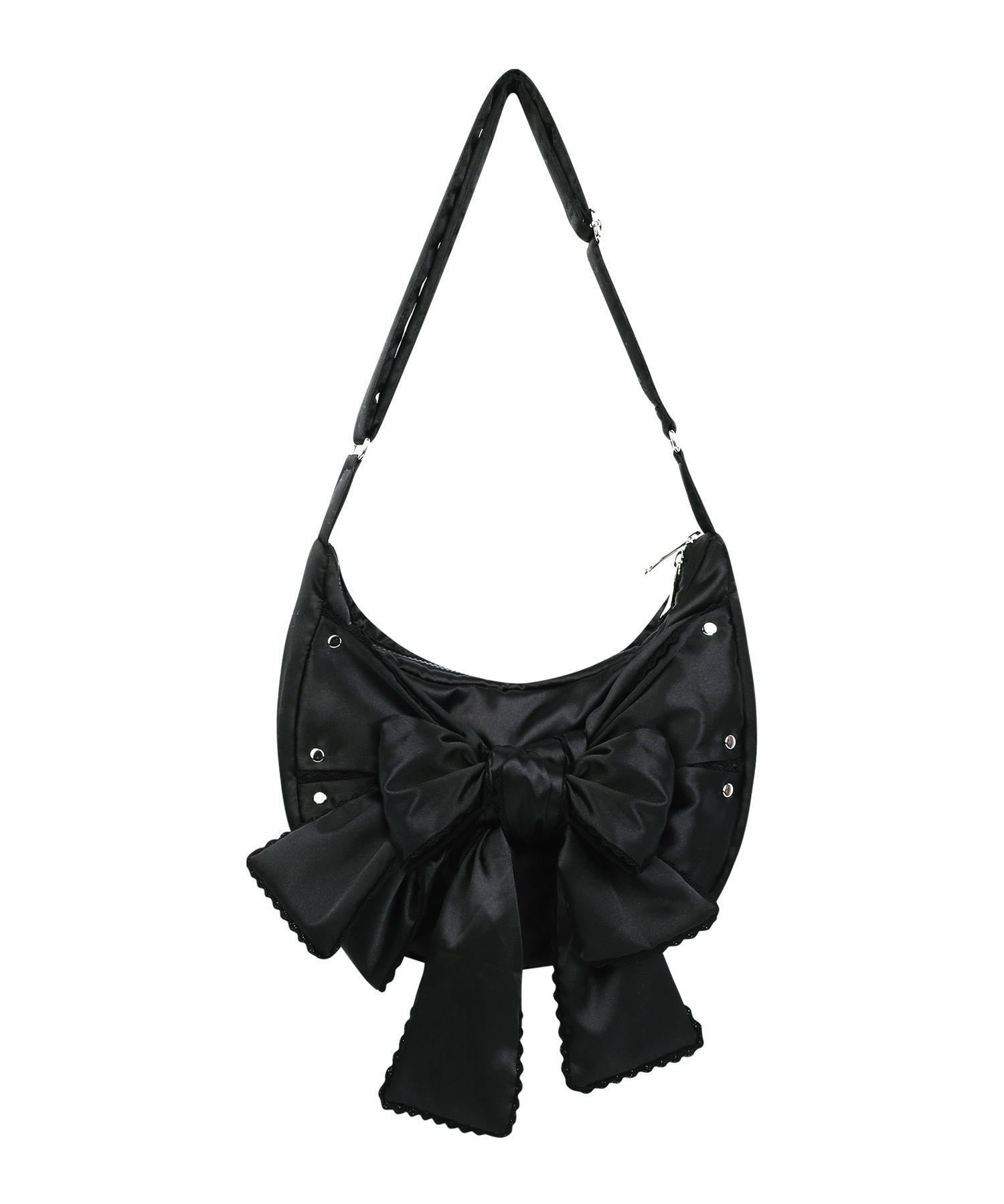 MUSINSA公式 | IUGAMAKARAS Laced Ribbon Shoulder Bag (Black)