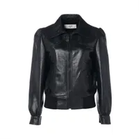 セリーヌ エディ期 ラムスキン レザージャケット 50 メンズ ブラック