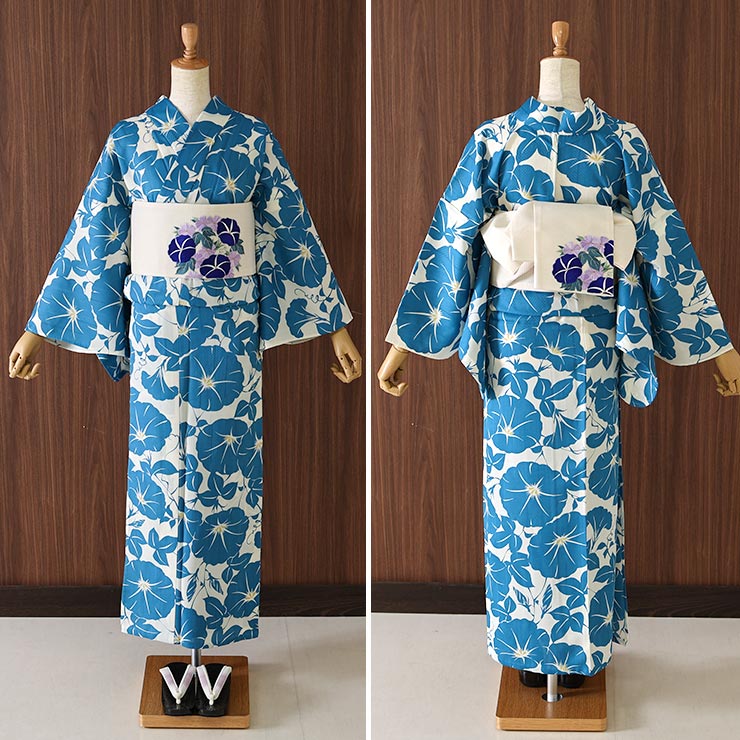 楽天市場】[華やかな刺繍！] 絽 細帯 半巾帯 花丸朝顔 (オフホワイト