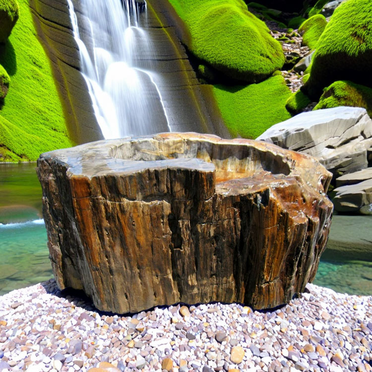 木化石 蹲 049 手水鉢 水鉢 銘石 珪化木 幅170cm 希少 庭石 景石 販売