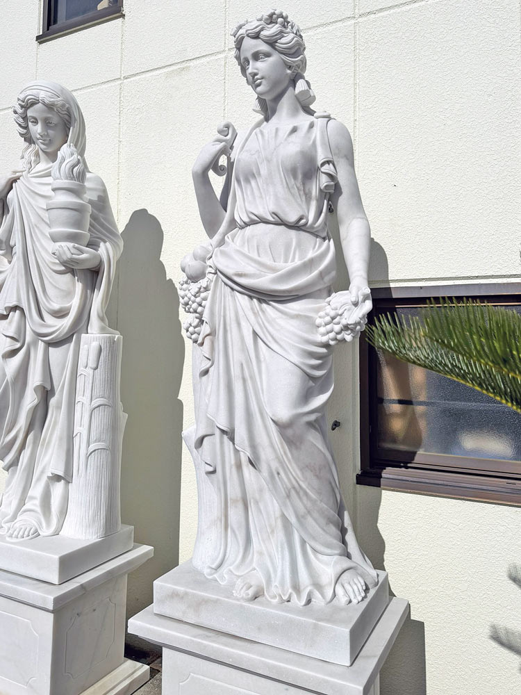 天然大理石彫刻 季節の乙女（夏）｜女性像・ヴィーナス像｜ガーデン