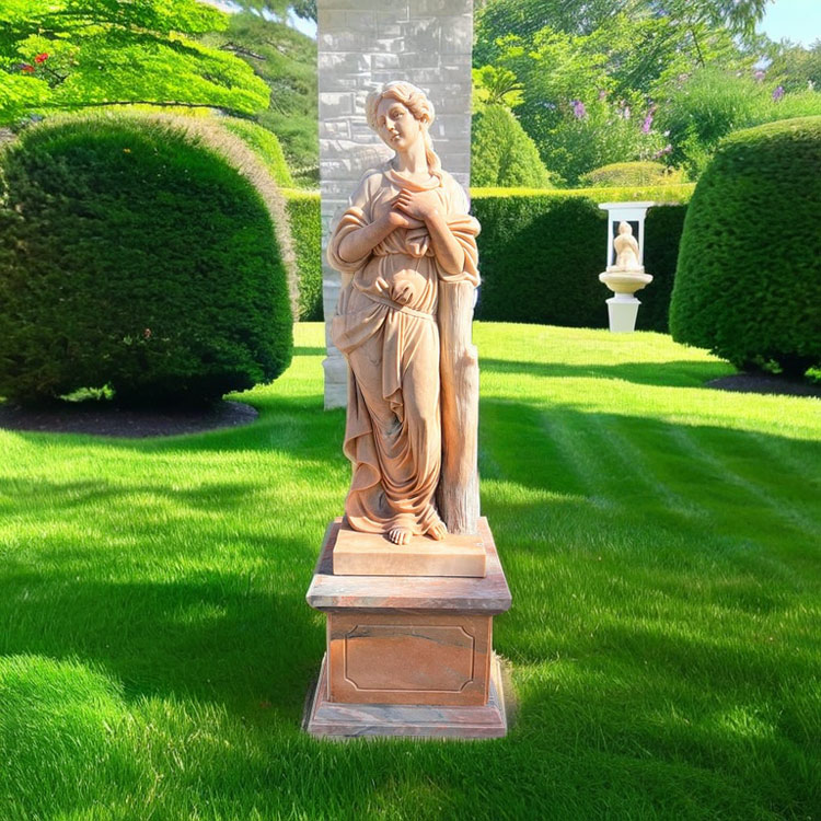 天然大理石彫刻 ぬくもりのヴィーナス（冬） ピンク大理石｜希少ピンク