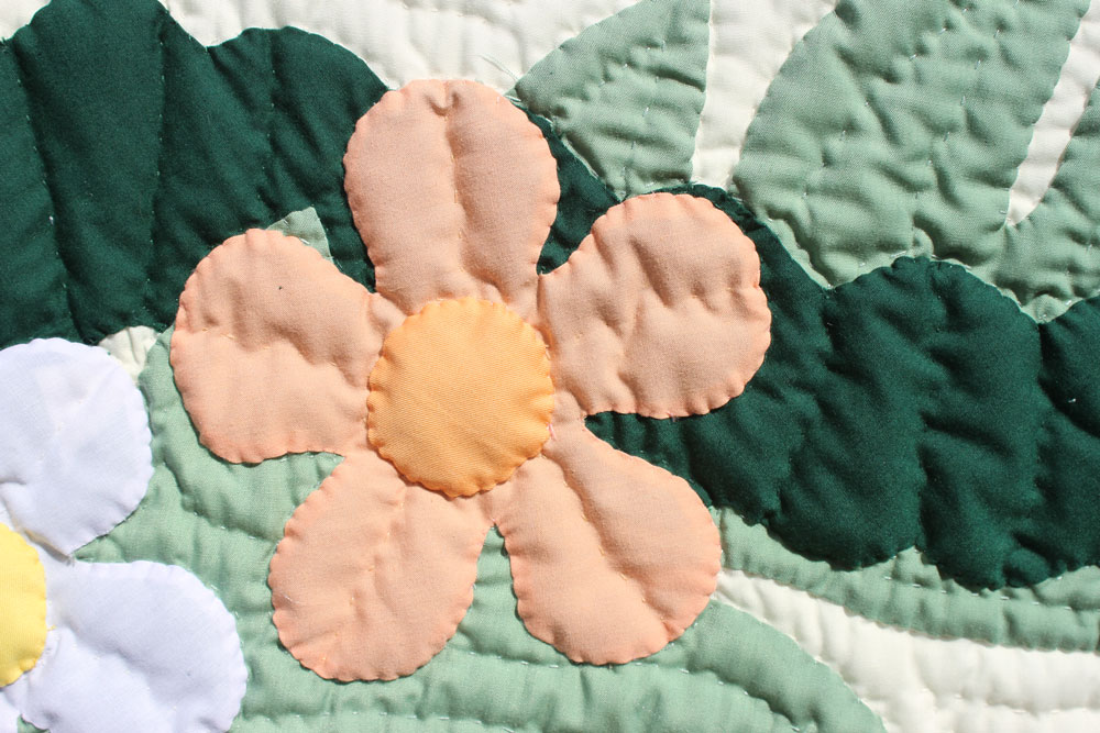 Hawaiian quilt ハワイアンキルトタペストリー ホヌフラワー 152×152cm