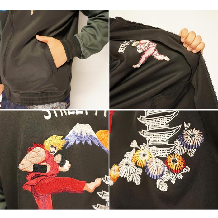 ストリートファイター 2 スカジャージ 錦 コラボ 総刺繍 メンズ 和柄