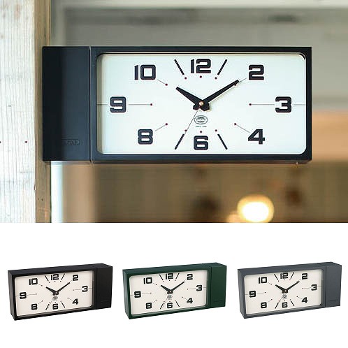 ダルトン ダブルフェイス クロック レクタングル DULTON H21-0362<br
