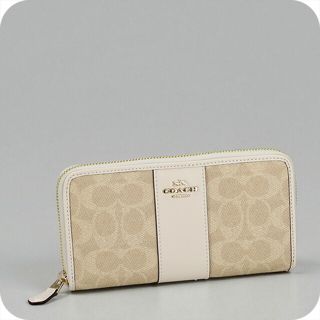 コーチ 長財布 レディース ブランド COACH CCQ07 IMXDM ライトベージュ