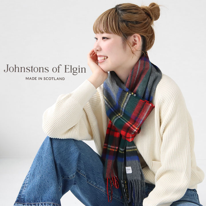 楽天市場】Johnstons(ジョンストンズ) 中判 タータンチェック カシミヤ