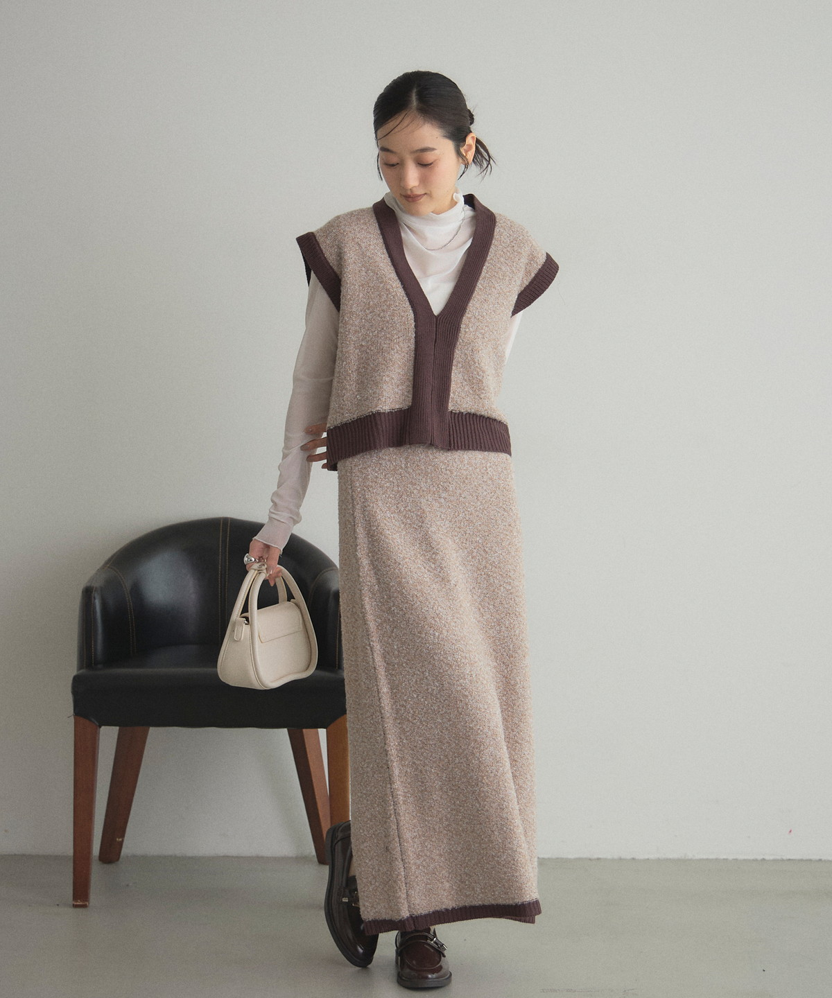 オフィシャルサイト限定】MIXミニループヤーンニットスカート