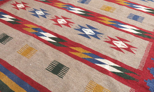 幾何学模様のキリムラグ キリムラグ じゅうたん 絨毯 ラグ マット 幾何学 カーペット キリム柄