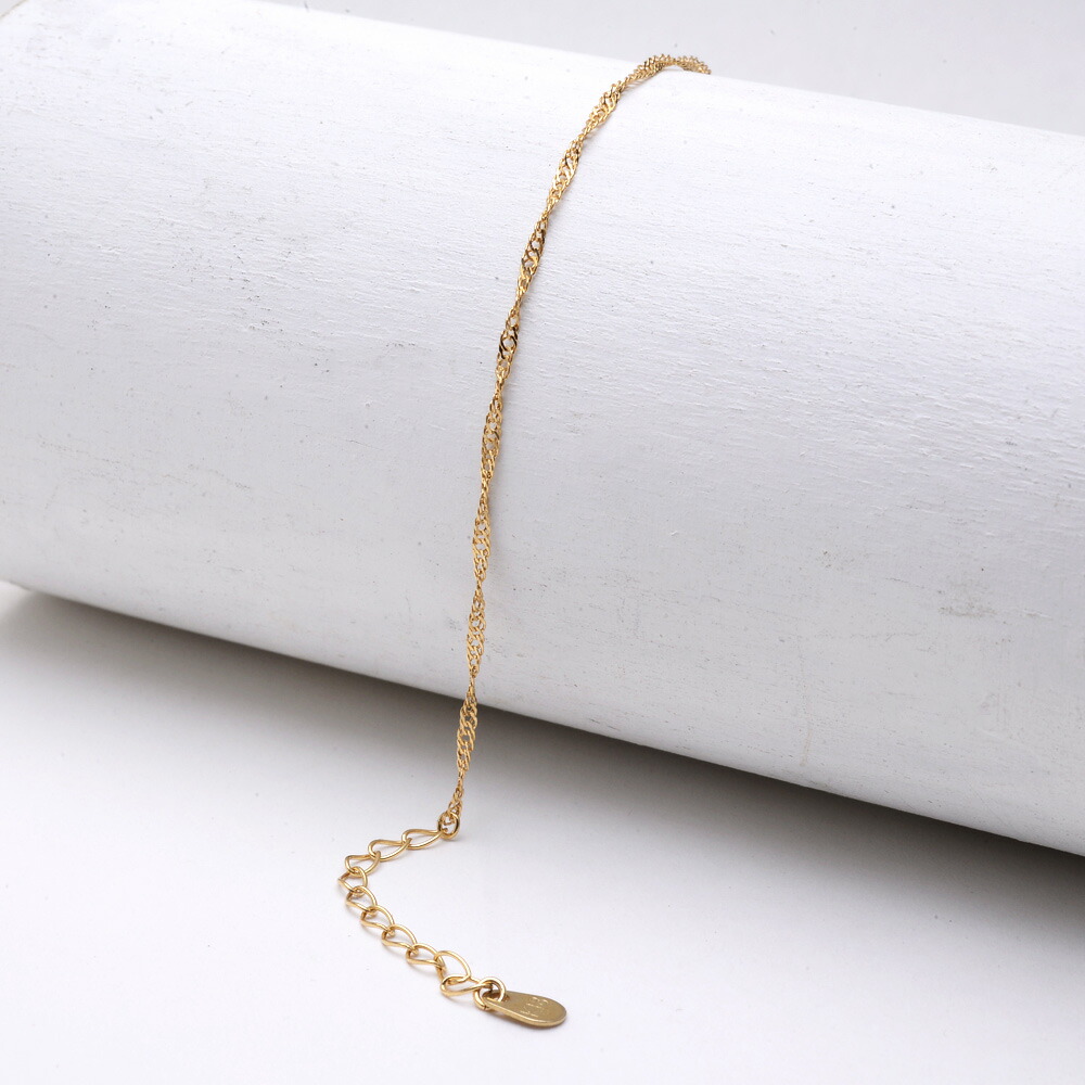 k18 スクリューチェーン ブレスレット ゴールド 全長18cm 18金