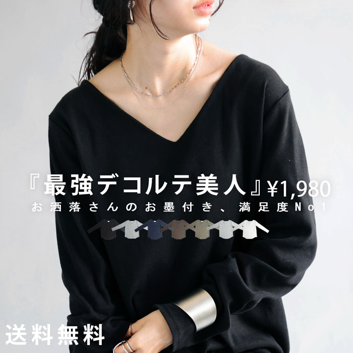 特別送料無料 【ブロガー様ご愛用！】大ヒット！ コットンVネックロンT