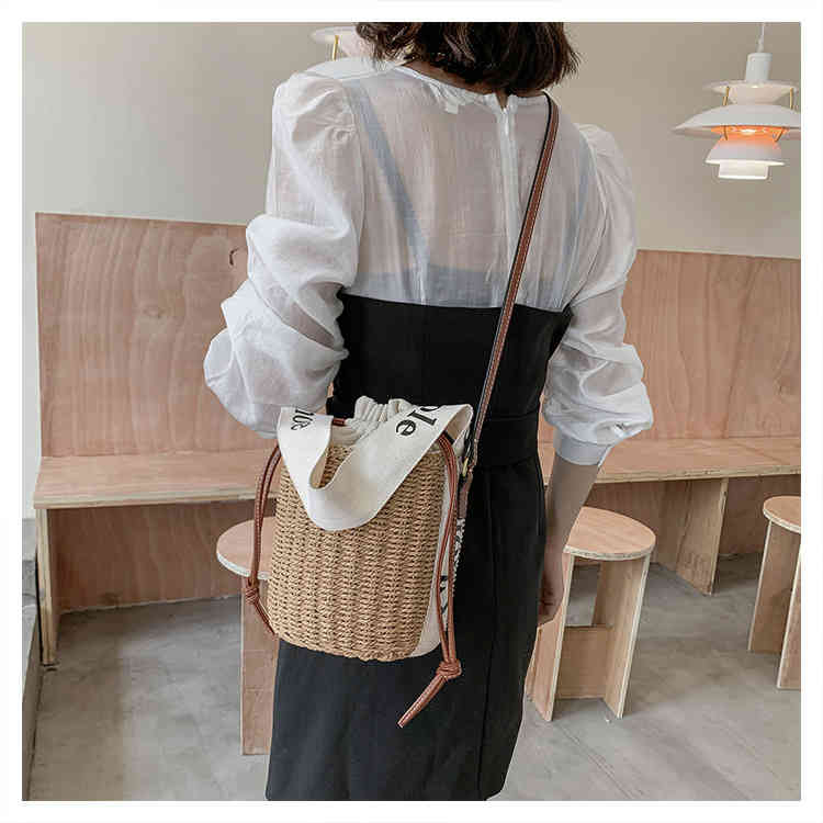 楽天市場】かごバッグ 3way レディース 巾着 バケツ 巾着バッグ