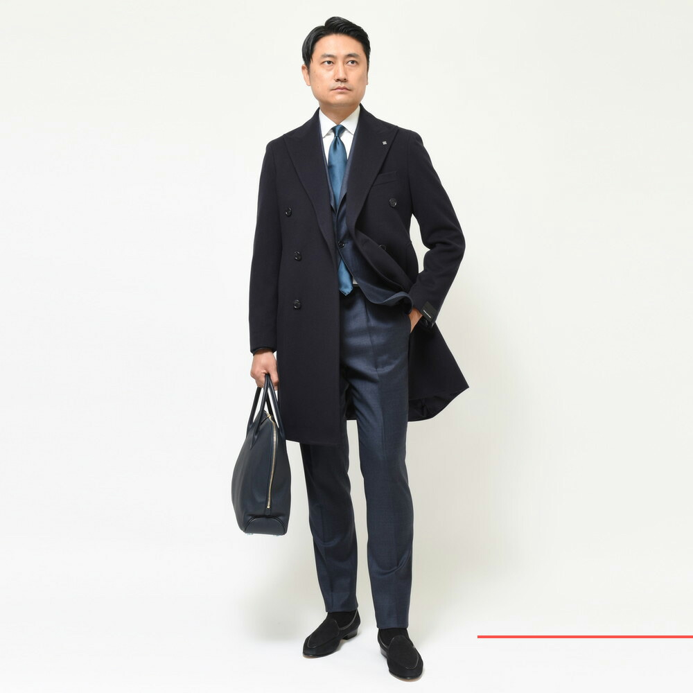 TAGLIATORE（タリアトーレ）ウールカシミアフランネルダブルチェスター