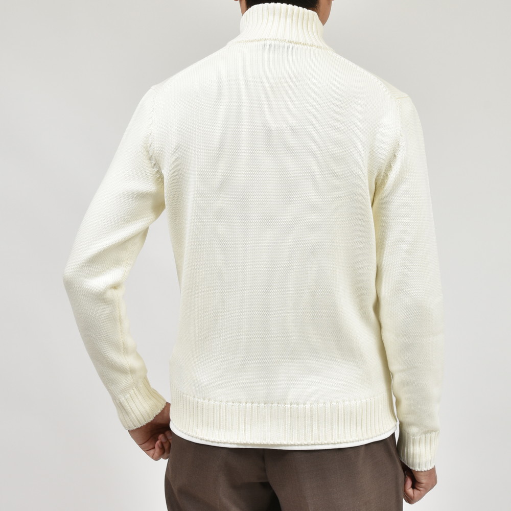 ZANONE（ザノーネ）5ゲージウールスタンドカラーニットカーディガン