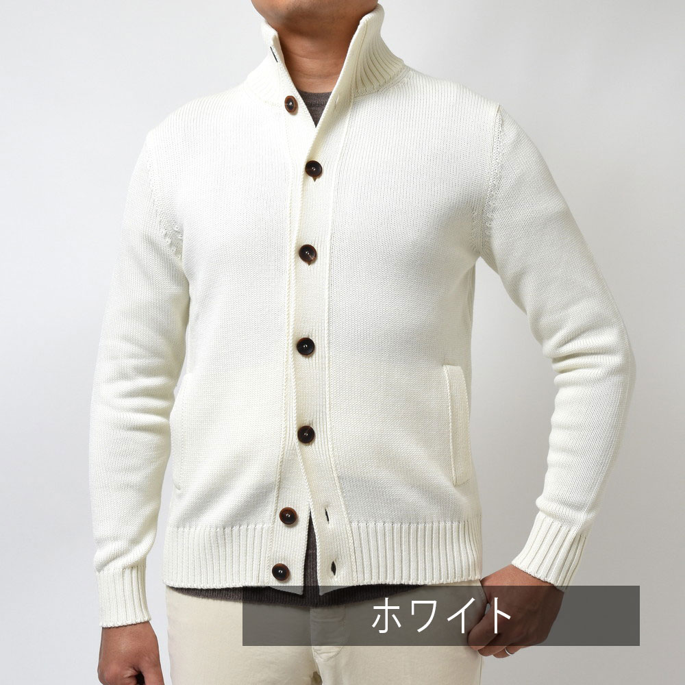 ZANONE（ザノーネ）5ゲージウールソリッドスタンドカラーニット