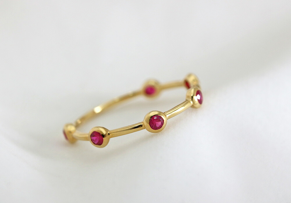 楽天市場】K18 K10 ルビー リング 7号〜16号 送料無料 ゴールド 地金