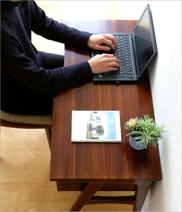 楽天市場】チーク デスク 机 無垢材 天然木 木製 シンプル コンパクト