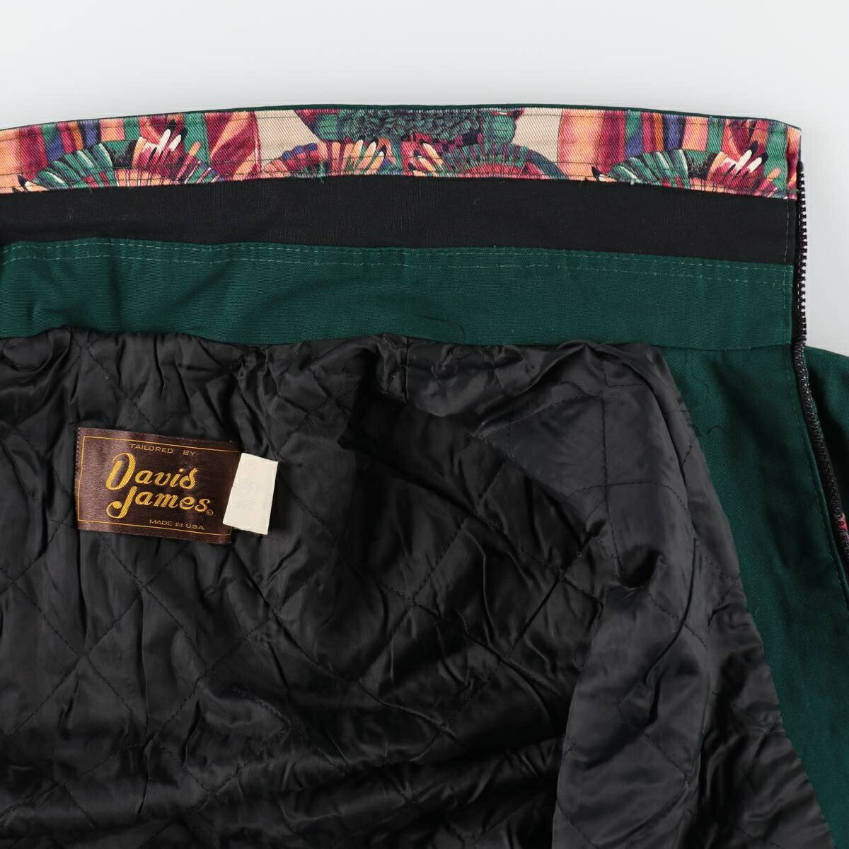 古着 90年代 DAVIS JAMES 総柄 ポリコットンジャケット USA製 メンズL