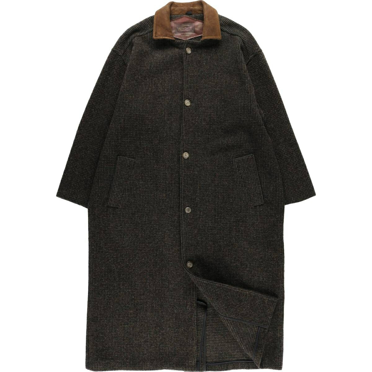 古着 ウールリッチ WOOLRICH 総柄 ウールロングコート USA製 メンズL