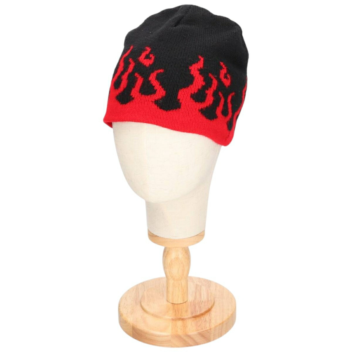 古着 LAKE FOREST KNITS ファイヤーパターン ニット帽 ビーニー USA製