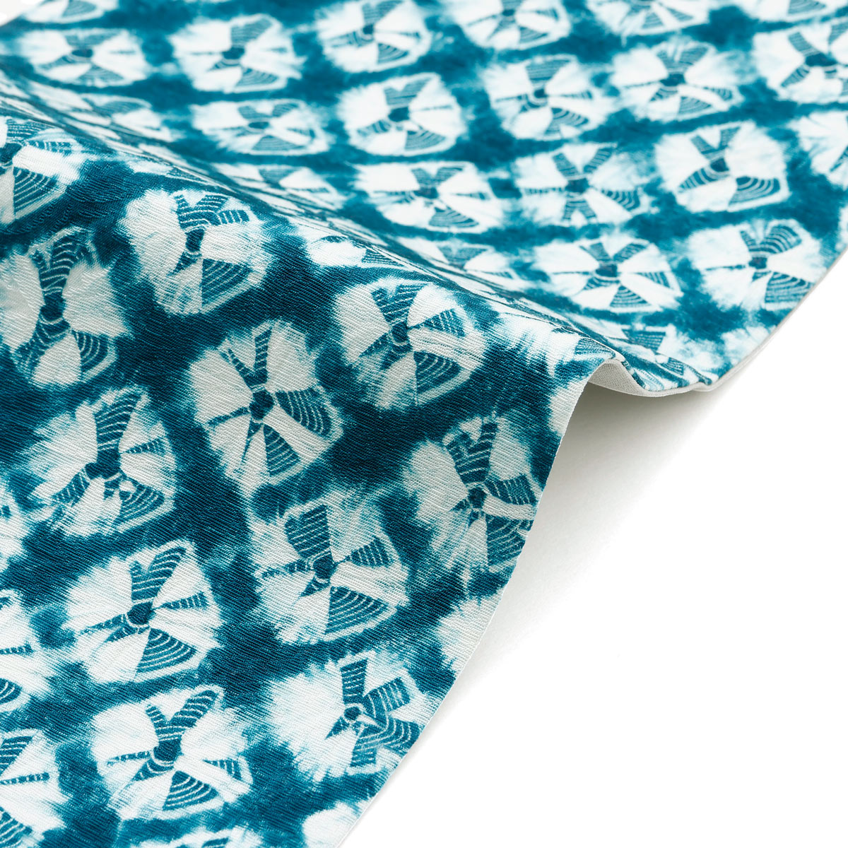 ☆26％OFF☆【CHIKUMO-千雲-】半幅帯 有松鳴海絞り 縦蜘蛛絞り/青緑 長