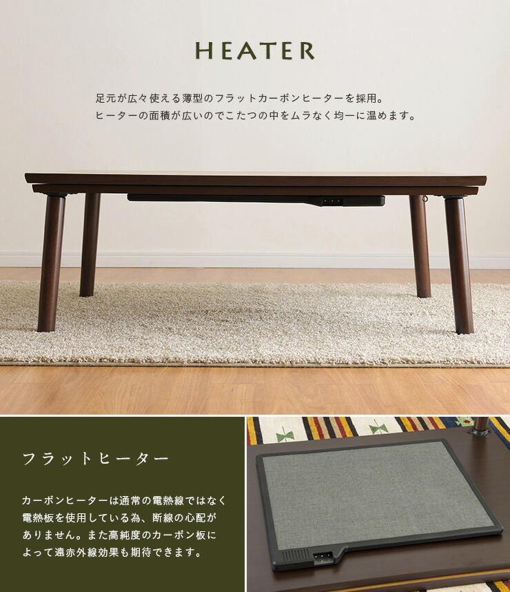 楽天市場】【ポイント7倍！今晩20時開始】フラットヒーター こたつ