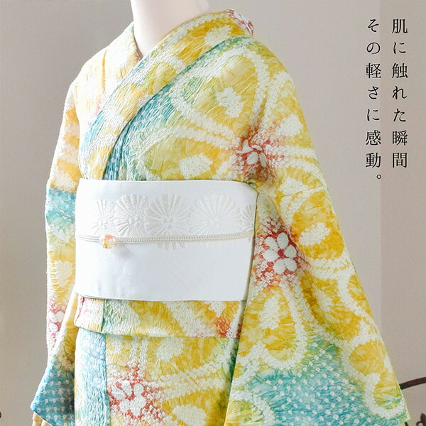 お仕立て上がり絞り浴衣単品 「ミクロネシア」 流水菊 有松絞り 女性