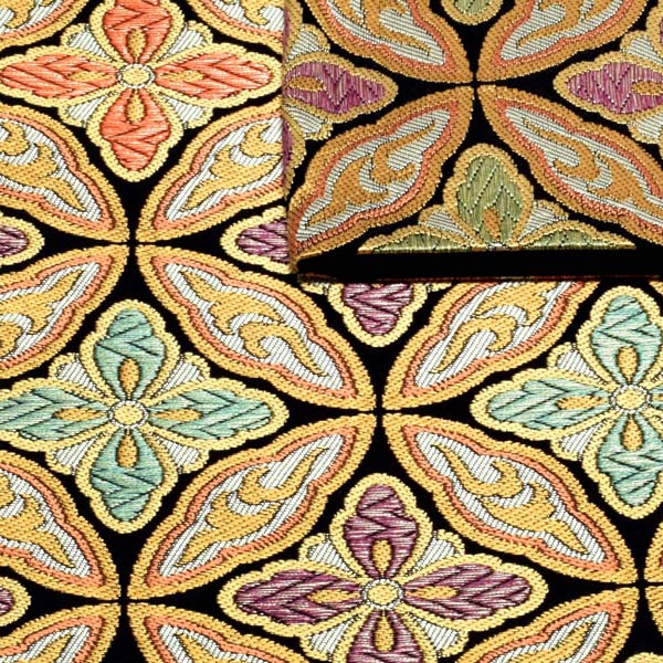 Prices down4】袋帯 フォーマル 礼装袋帯 「黒地 七宝花菱」 じゅらく