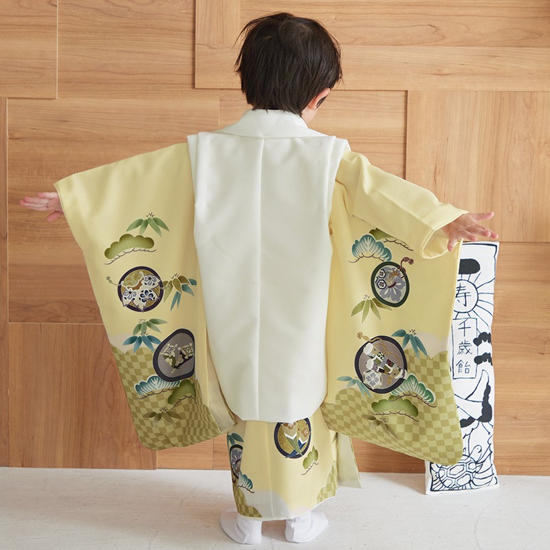 楽天市場】【レンタル】[七五三 着物 3歳]男の子「K178 白兜×クリーム