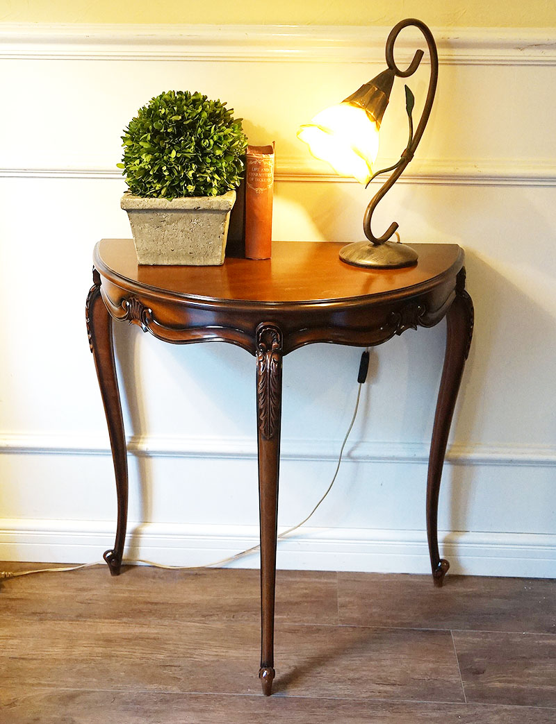 楽天市場】コンソールテーブル アンティーク 半円 M スリム 玄関