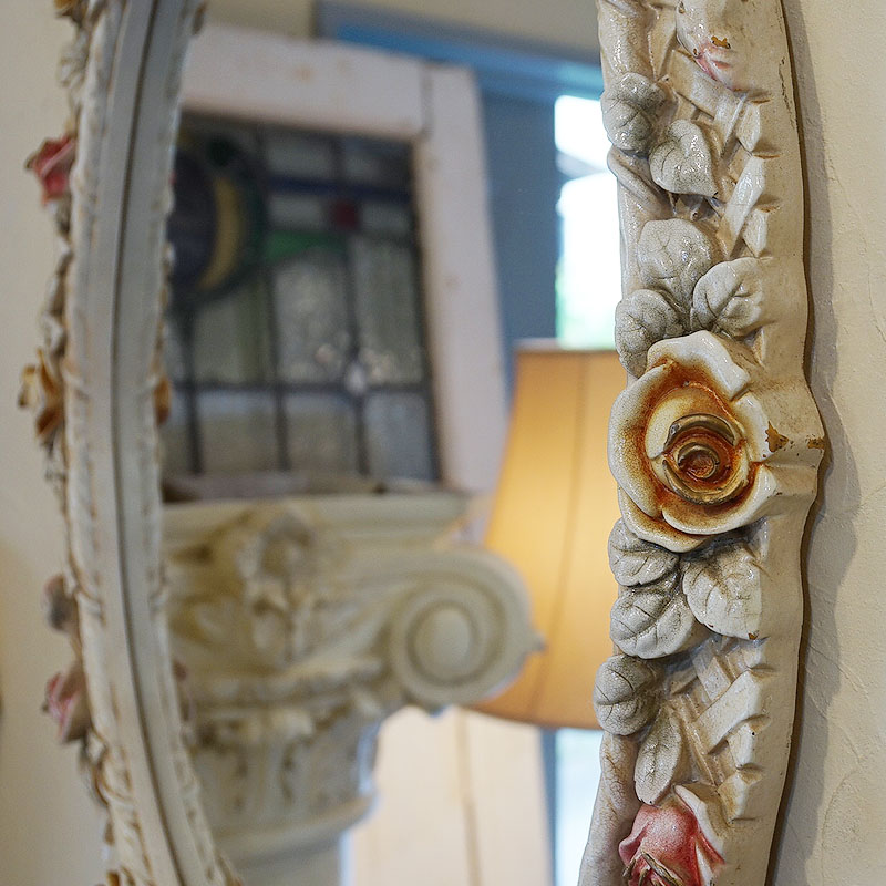 楽天市場】鏡 壁掛け アンティーク ビンテージ USED フランス製 ローズ