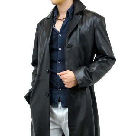 楽天市場】120cm テーラード レザーロングコート S〜3L ラムスキン