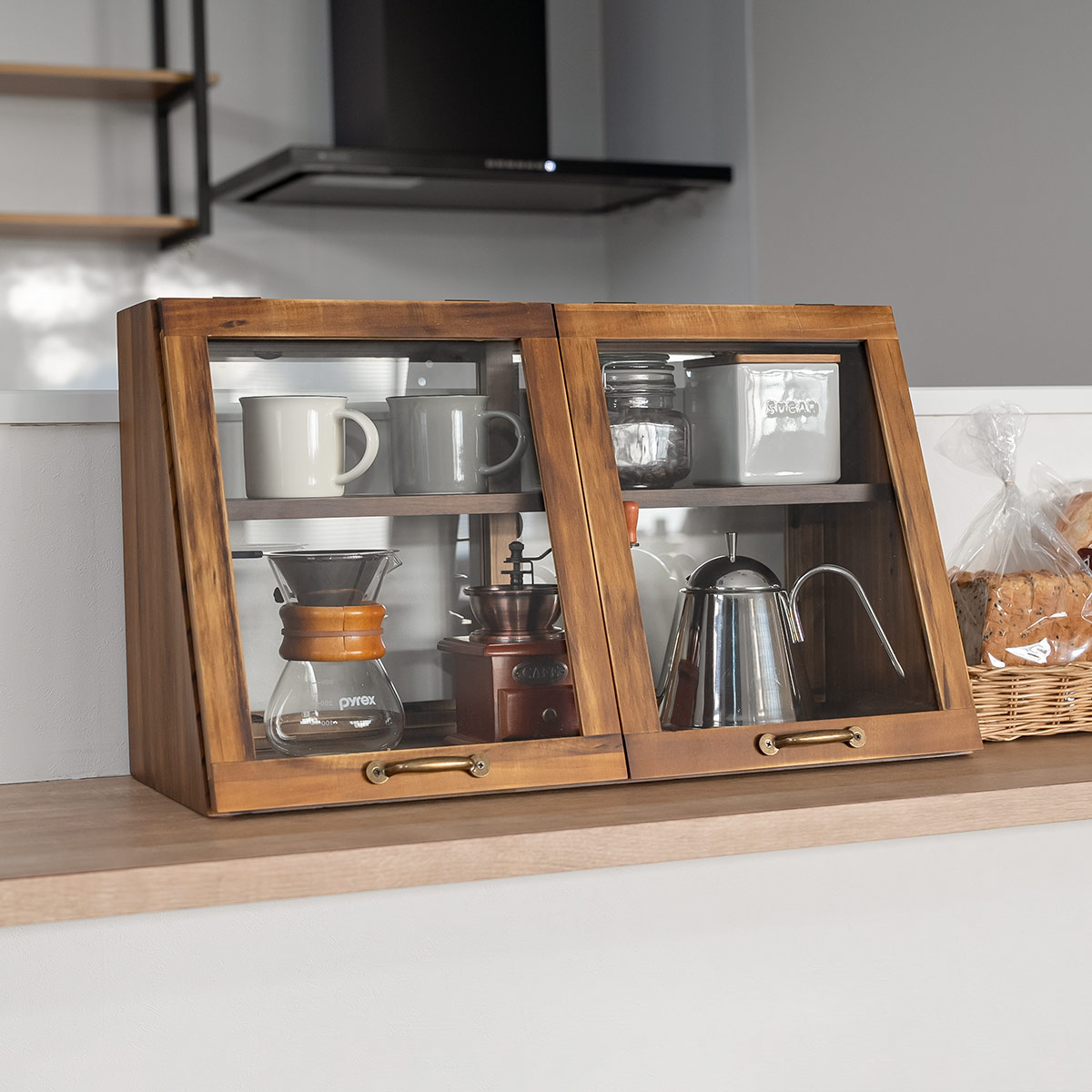 楽天市場】ガラスケース 幅60cm 2段 カウンター上収納 可動棚 ラック