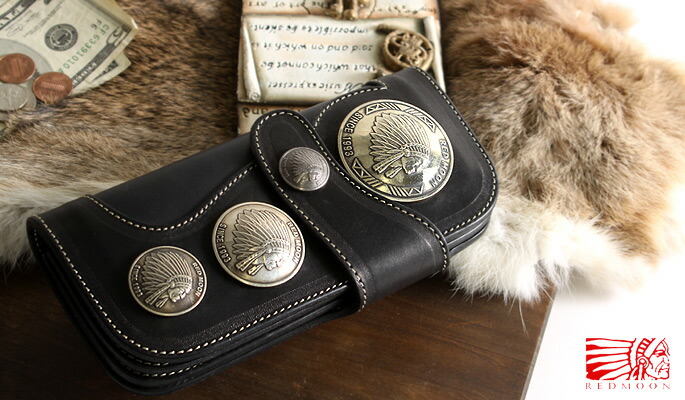 楽天市場】REDMOON レッドムーン 長財布 革 コンチョマスター/メガ