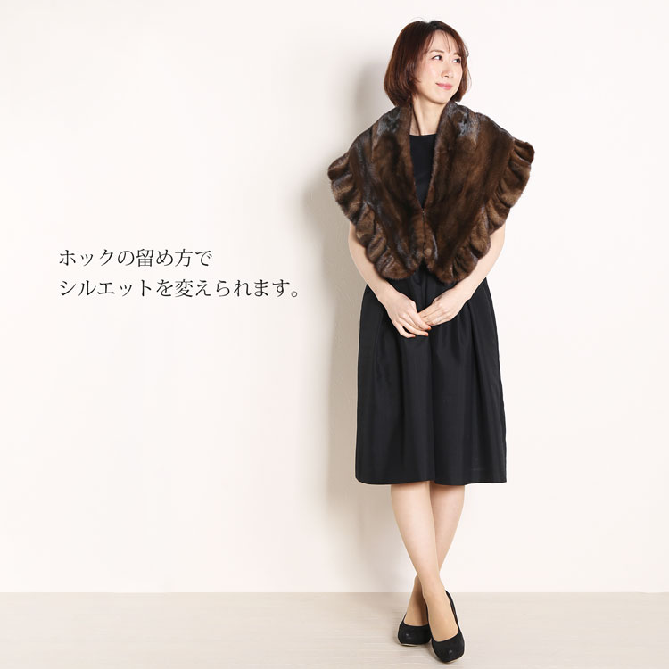 楽天市場】【期間限定価格】ミンク ケープ フリルデザイン ショール