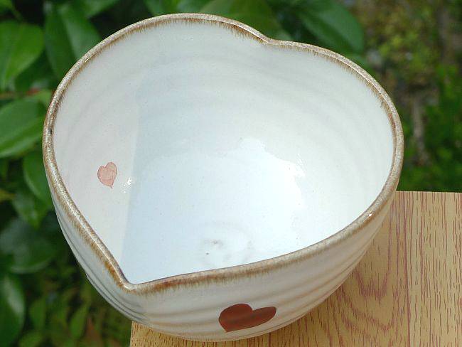 ハート抹茶茶碗 良二 - 京焼清水焼 松韻堂