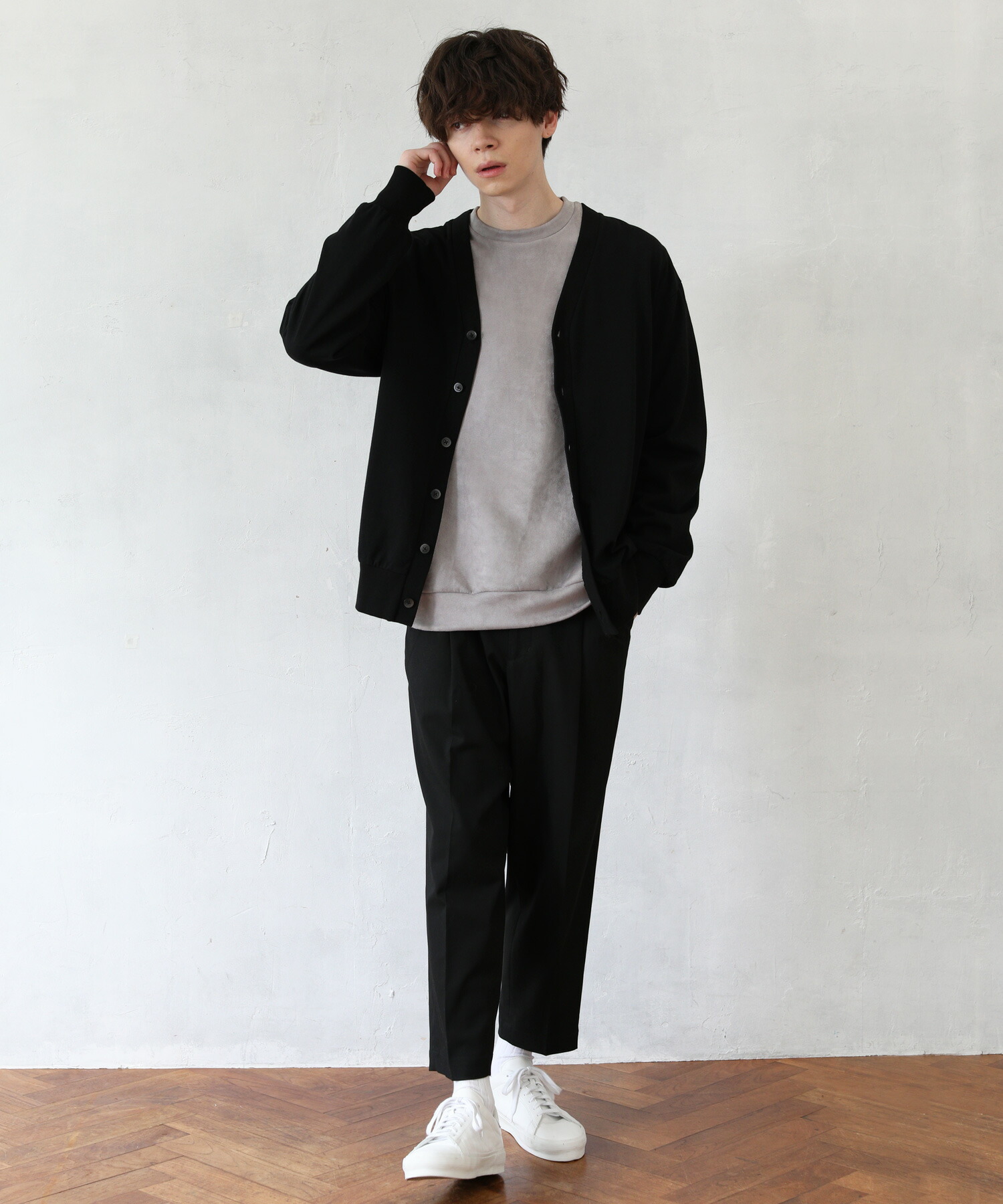 ピ】maonosuke ジャージカーディガン ジップパーカー（gray） | maonosuke