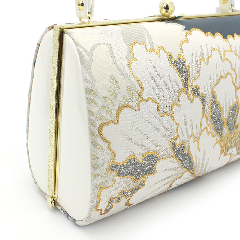 草履バッグセット 草履 バッグ グレー 白 花柄 Fサイズ フリーサイズ