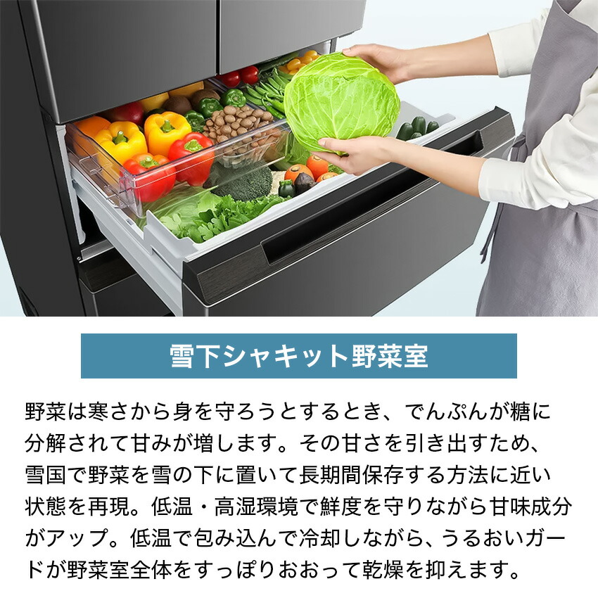 シャープ フレンチ6ドア 冷凍冷蔵庫 457L プラズマクラスター搭載 SJ-MF46K