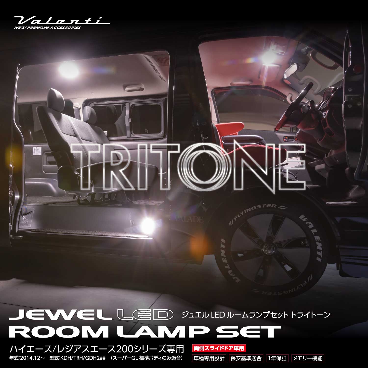 ジュエルLEDルームランプセット トライトーン 200系ハイエース4型以降