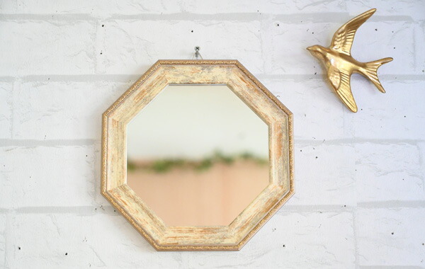 楽天市場】八角形型のおしゃれな壁掛け・卓上兼用ミラー『ヴィンテージ