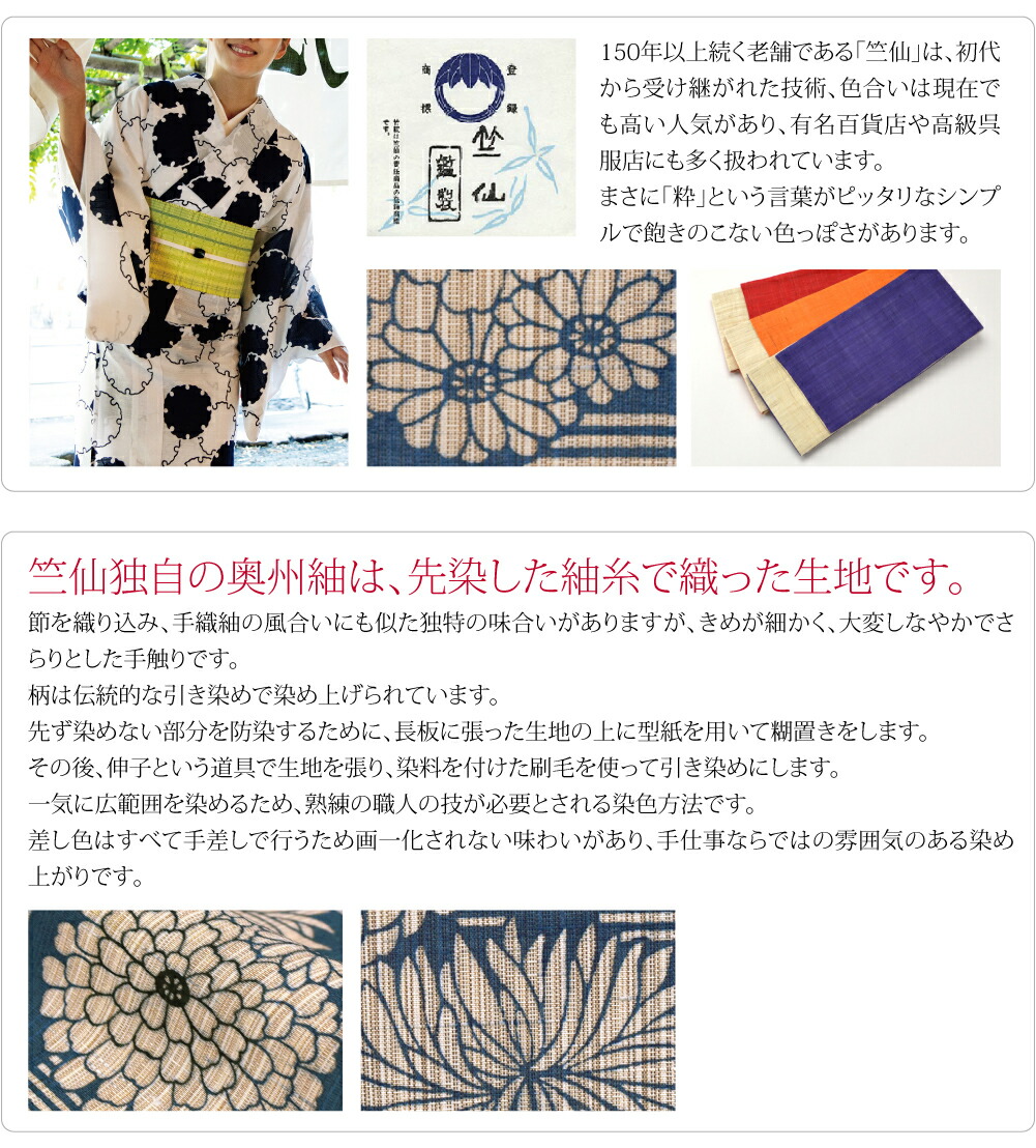 楽天市場】＼スーパーセール／ 反物 浴衣地 夏用 日本製 [竺仙] 奥州