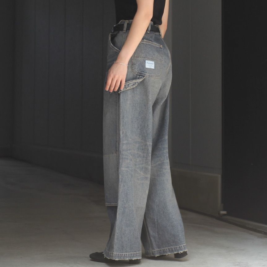 DAIRIKU - 【残りわずか】Vintage Washed Painter Denim Wide Pants
